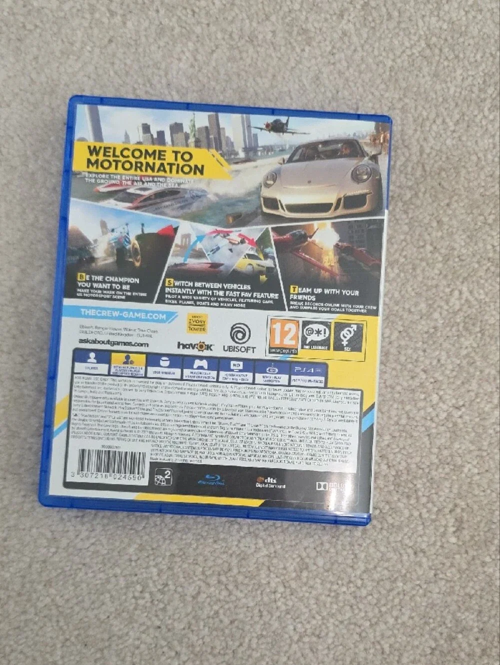 Sony PS4 The Crew 2 Racing Game - Blue Case